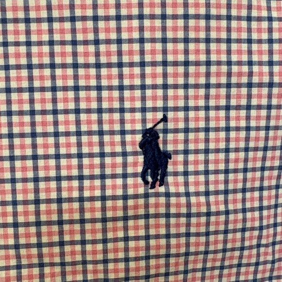 Ralph Lauren Pink and Blue Check Button-Down Shirt - Picture 3 of 4